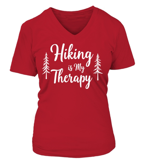 Hiking is my therapy V-neck T-Shirt Woman