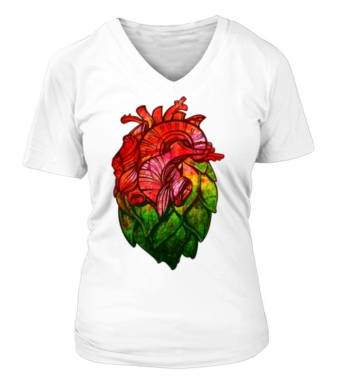 Hop Heart Craft Beer V-neck T-Shirt Woman