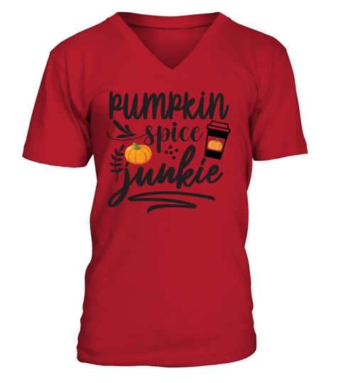 pumpkin spice junkie V-Neck T-shirt