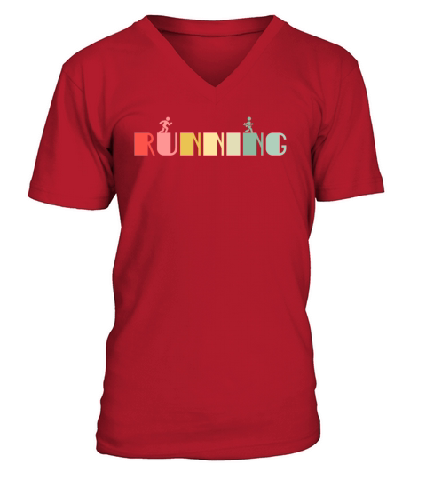 Retro Running Runner Vintage Run Sports V-Neck T-shirt