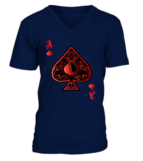 Spades Poker Ace Casino V-Neck T-shirt