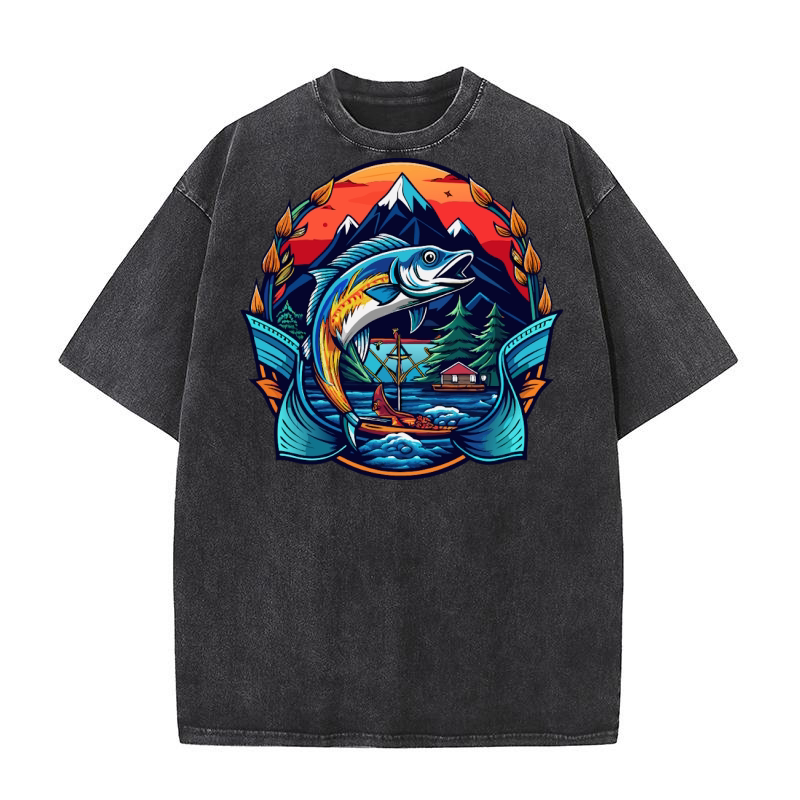 a fishing Washed T-Shirt