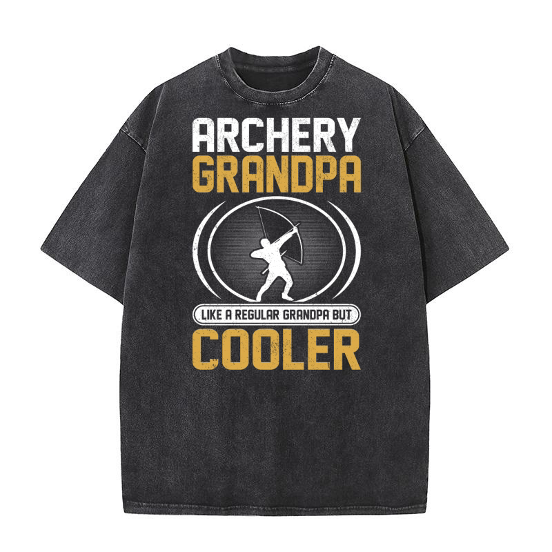 Archery Grandpa Like A Regular Grandpa But Cooler (6) Washed T-Shirt