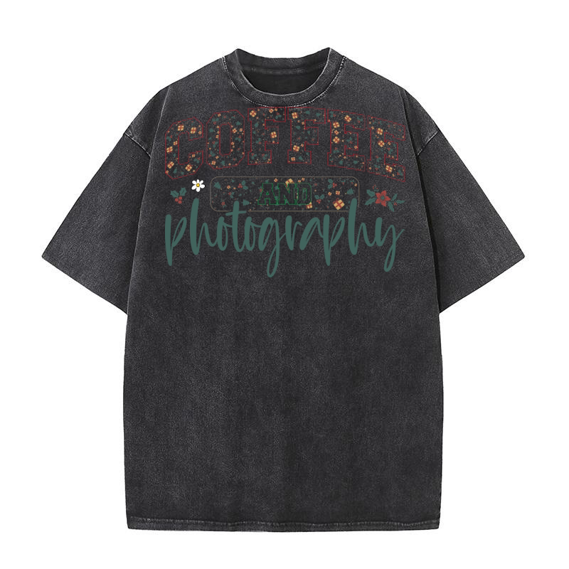 Coffee And Photography Washed T-Shirt
