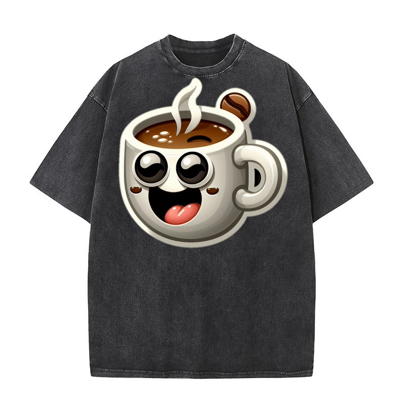 funny coffee cup sticker 2 Washed T-Shirt
