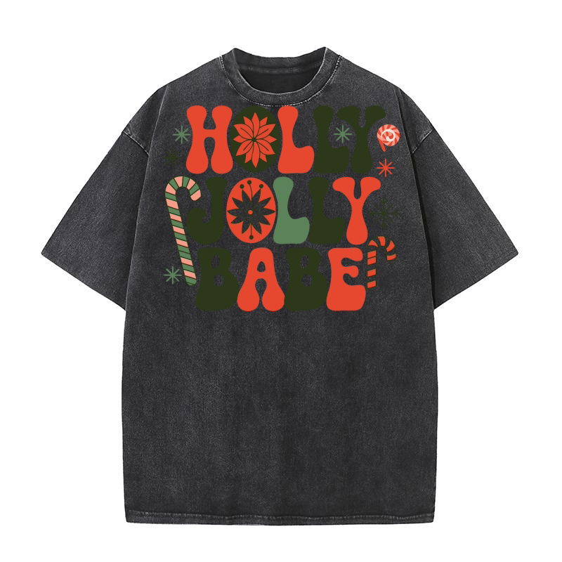 Holly Jolly Babe Washed T-Shirt