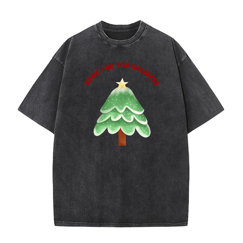 Home for the Holidays Christmas tree 5 Washed T-Shirt