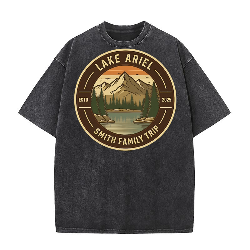 Lake Ariel Smith Family Trip 2025 Washed T-Shirt