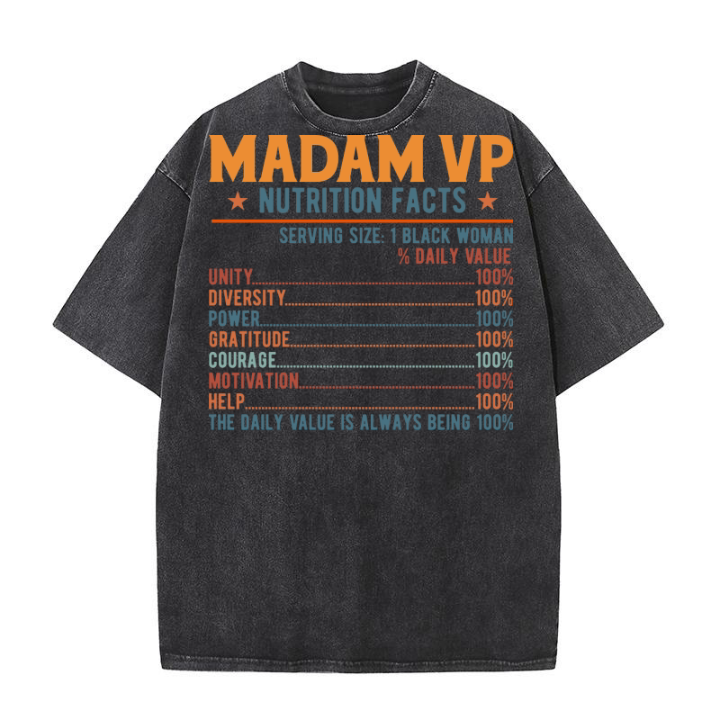 Madam VP  Nutrition Facts Washed T-Shirt