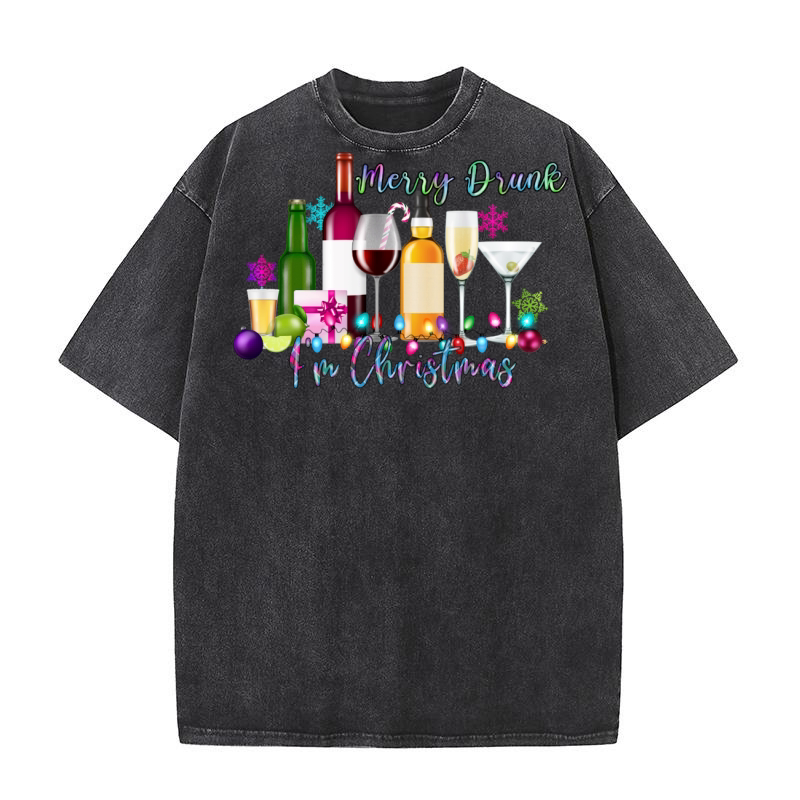 Merry Drunk,Im Christmas Washed T-Shirt
