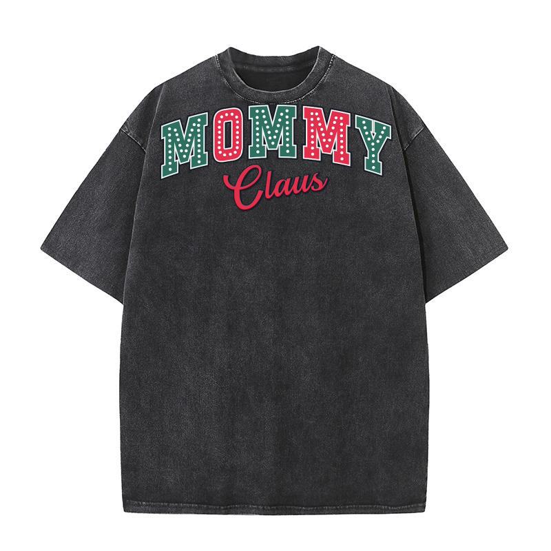 Mommy Claus 02 Washed T-Shirt