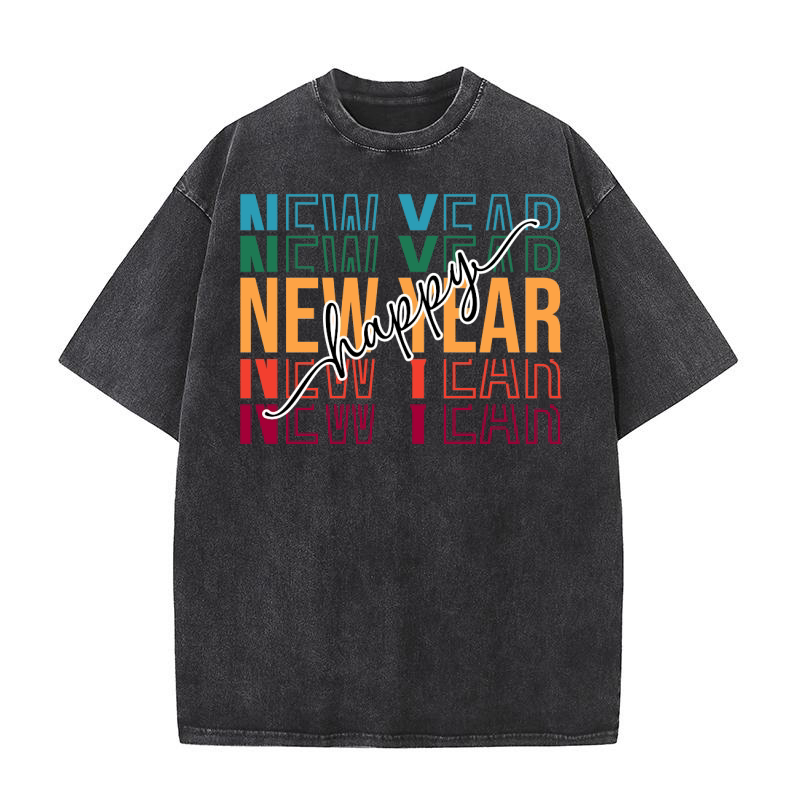 Neww year happy 3 Washed T-Shirt