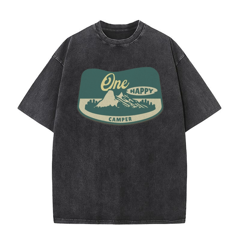 One Happy Camper first Birthday Washed T-Shirt