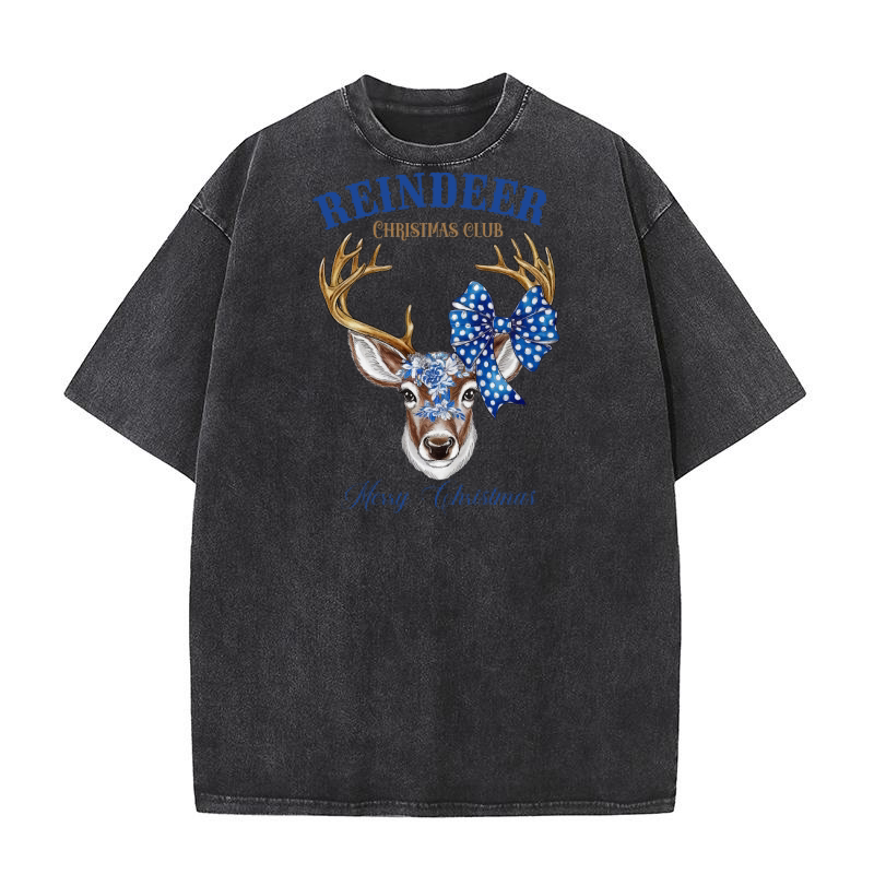 reindeer christmas club merry christmas 2 Washed T-Shirt