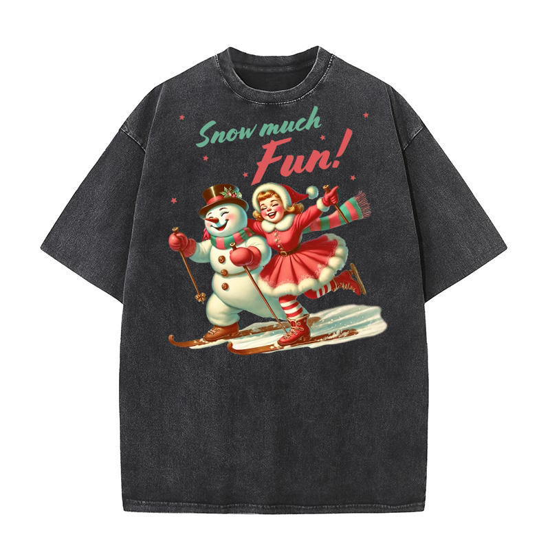 Snow much fun Washed T-Shirt