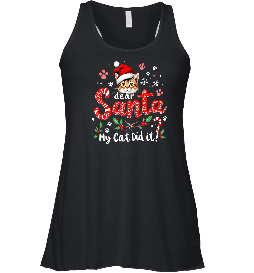 Dear santa my cat did it! Women's Flowy Tank Top