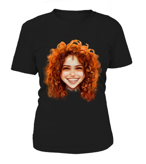 Fluffy Curly Orange Hair Woman Women's T-Shirt