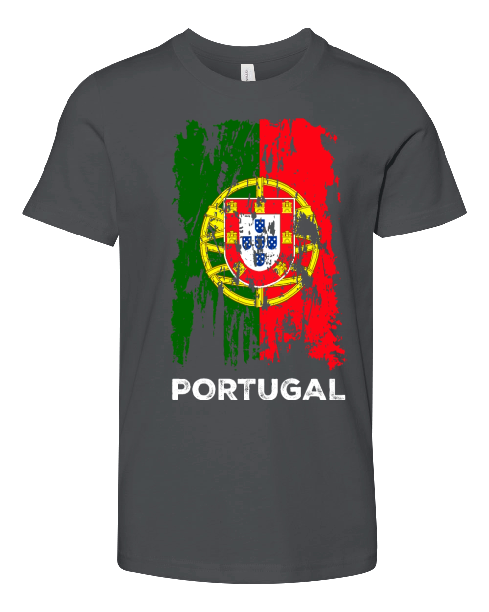 Distressed Portugal Country Flag Portuguese Pride Youth Unisex Jersey Tee