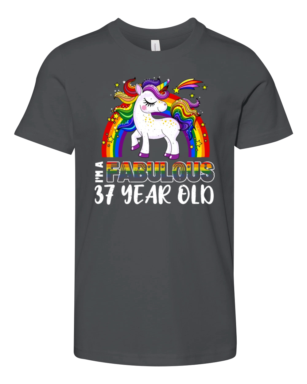 Unicorn Age 37 Years Gay Pride LGBT Pride Month Youth Unisex Jersey Tee