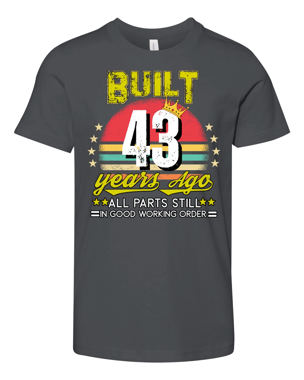 Vintage Birthday 43 Youth Unisex Jersey Tee