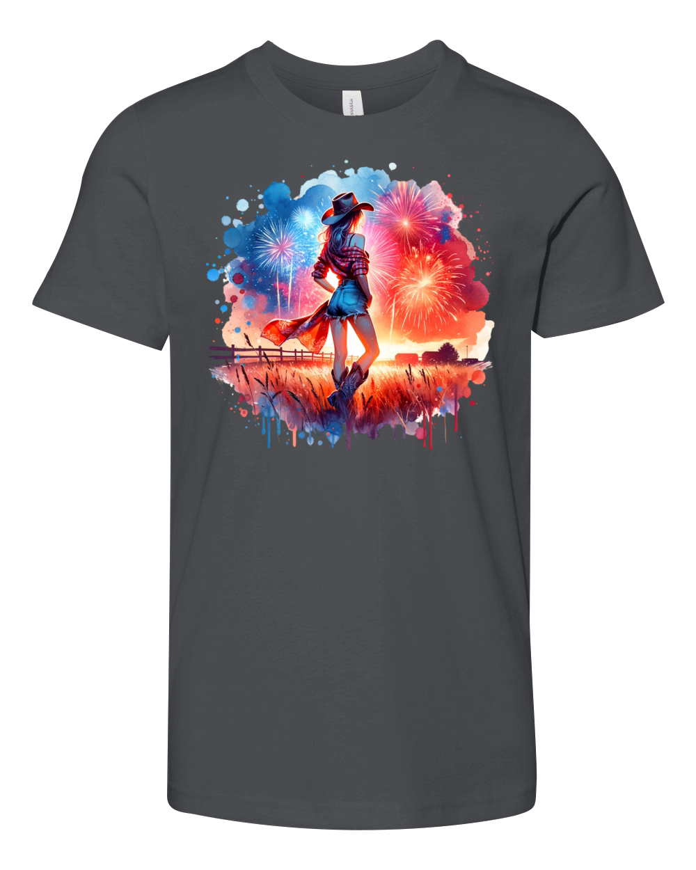 Watercolor Cowgirl Youth Unisex Jersey Tee