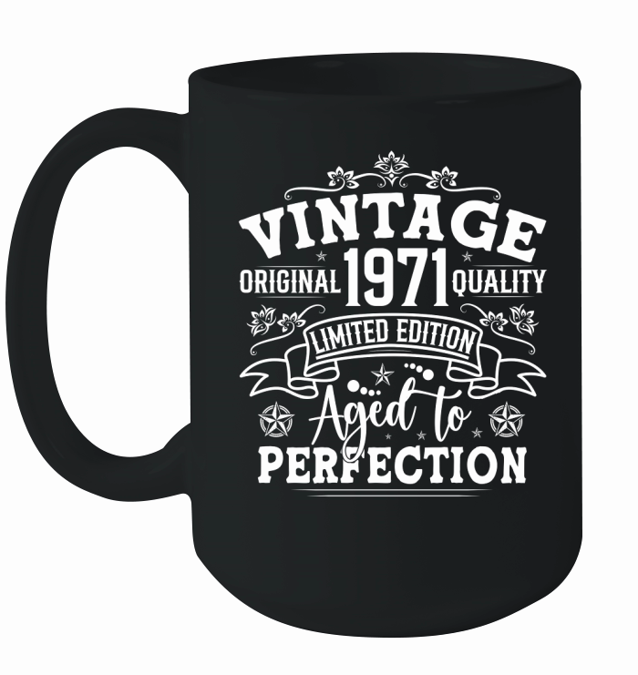 Vintage Birthday TShirt Design Bundle 1971 Ceramic Mug
