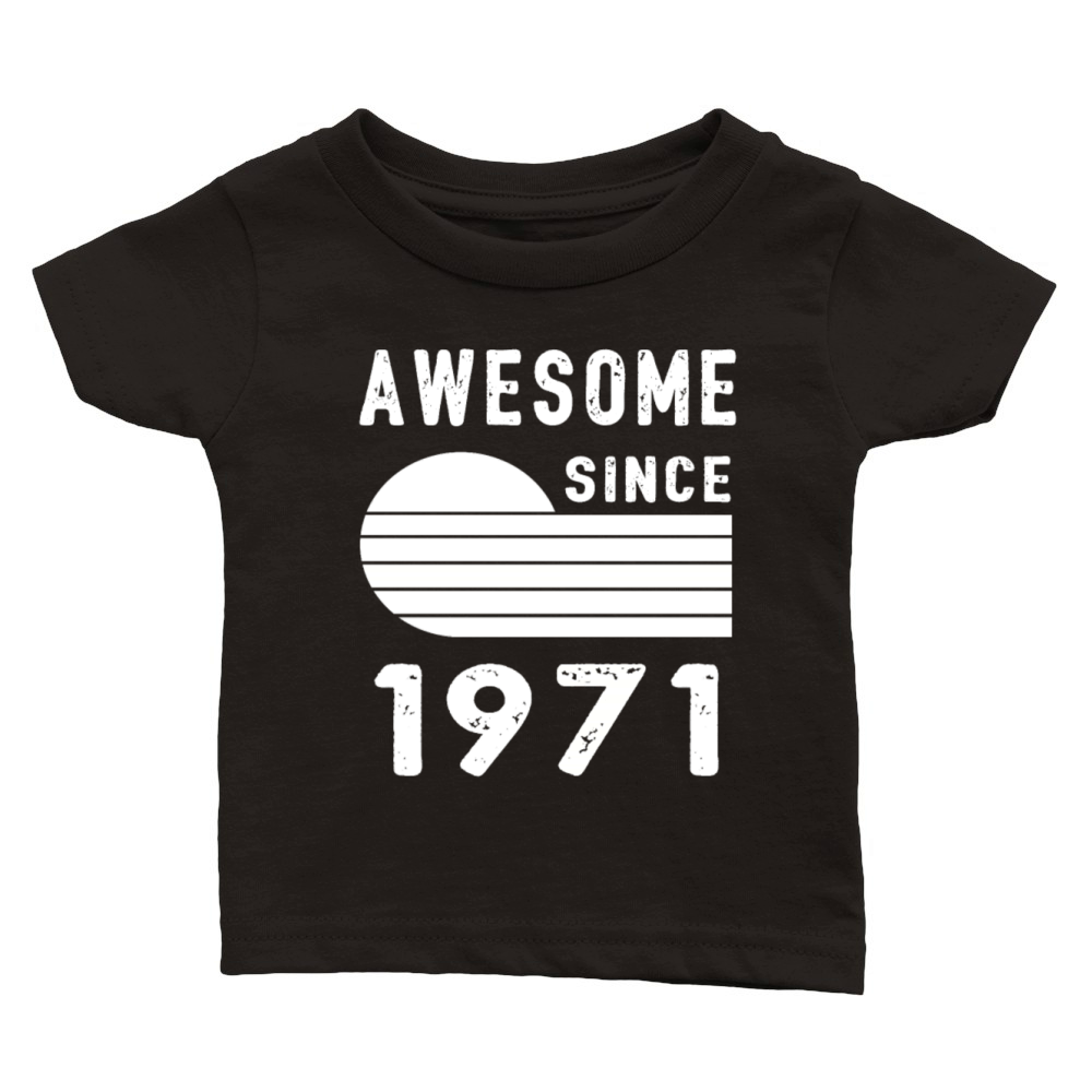 1971 Birthday Retro Vintage Gift dad Classic Baby Crewneck T-shirt