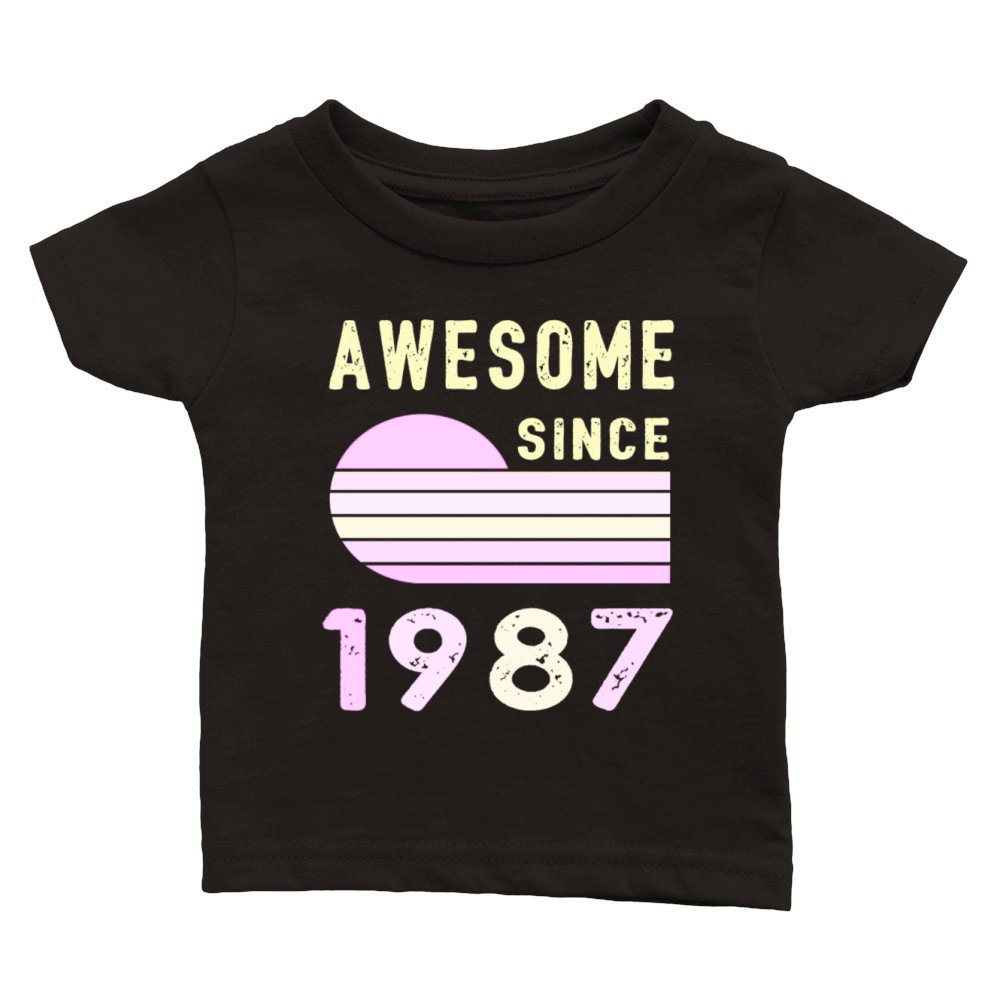 1987 Birthday Retro Vintage Gift Classic Baby Crewneck T-shirt