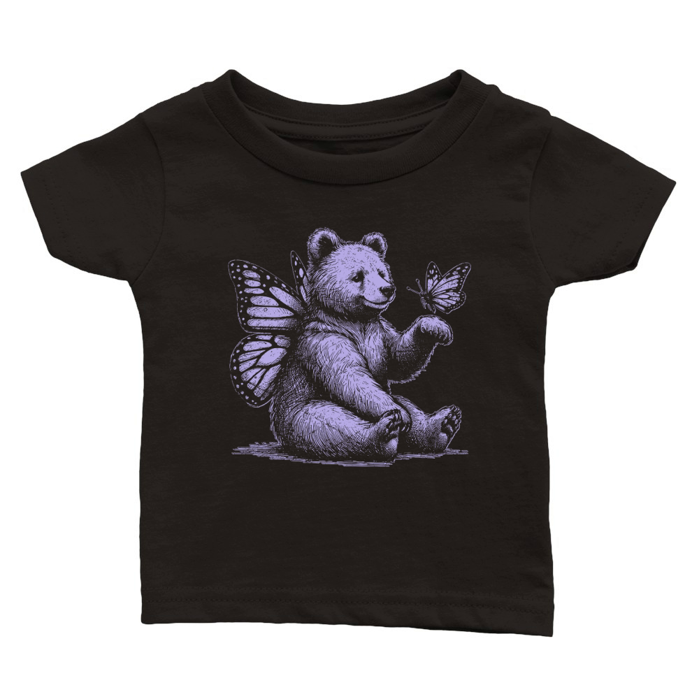 Bear With Butterfly Wings Vintage D Violet GR Classic Baby Crewneck T-shirt