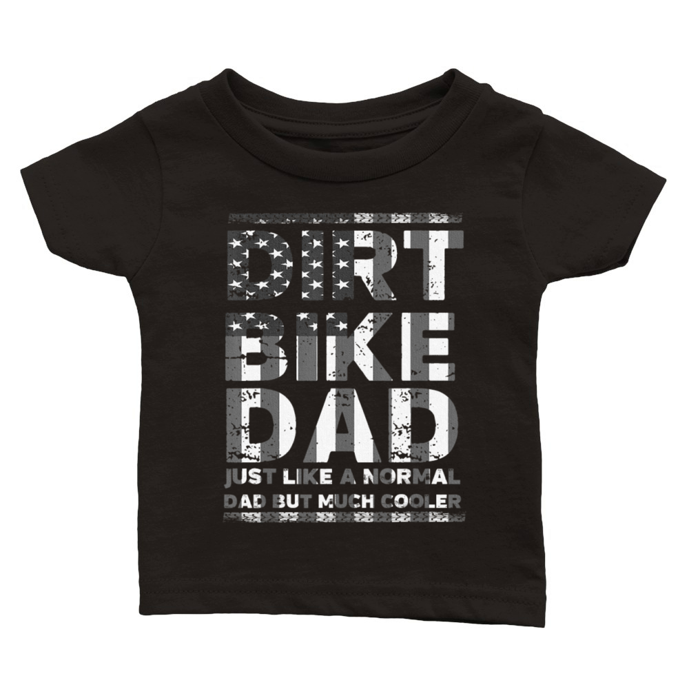 DIRT BIKE DAD Bike Motocross Enduro US Flag Classic Baby Crewneck T-shirt