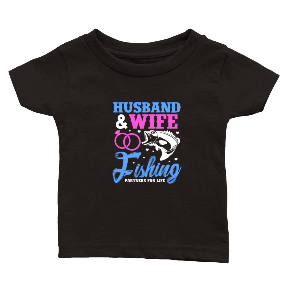 Husband & Wife Fishing Partners For Life Classic Baby Crewneck T-shirt