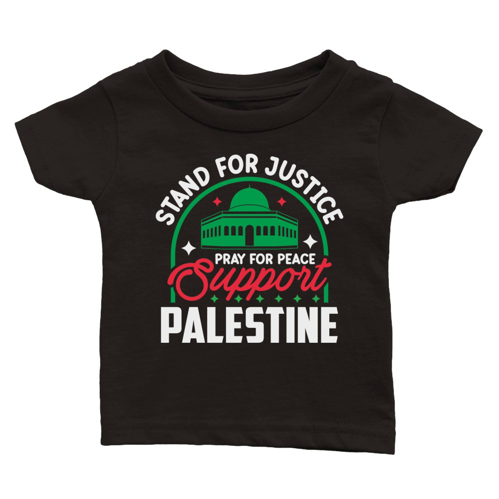 Stand For Justice Pray For Peace Support Palestine 04 Classic Baby Crewneck T-shirt