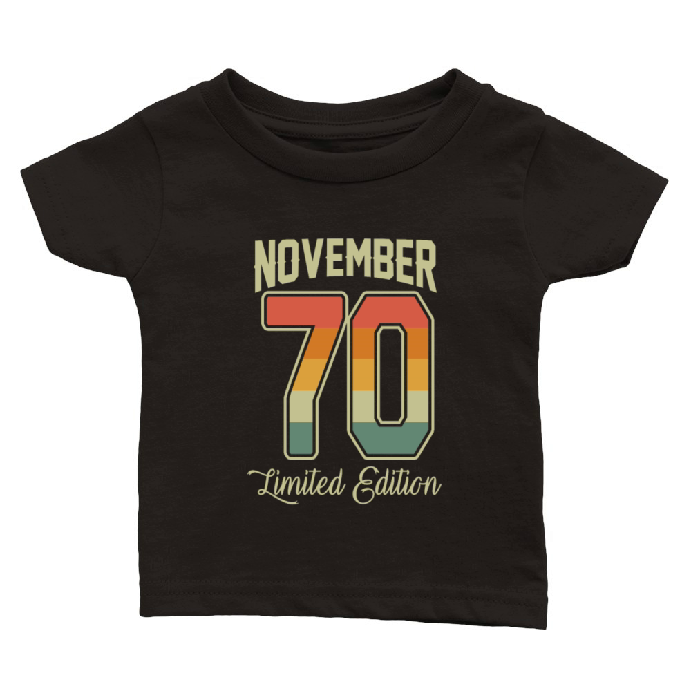 Vintage November 50 Year 1970 50th Birthday Gift Classic Baby Crewneck T-shirt