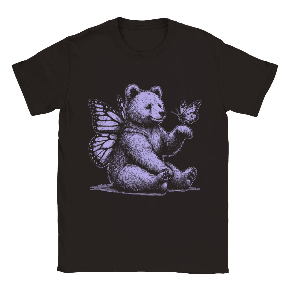 Bear With Butterfly Wings Vintage D Violet GR Classic Kids Crewneck T-shirt