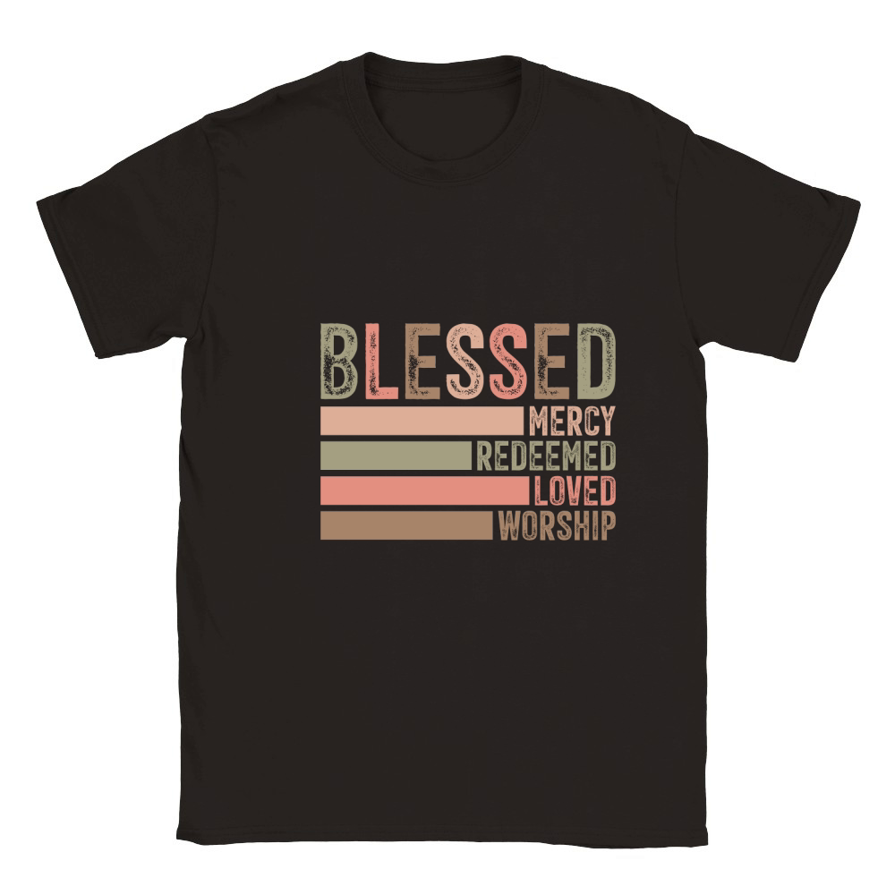 Blessed Mercy Redeemed loved Worship Classic Kids Crewneck T-shirt