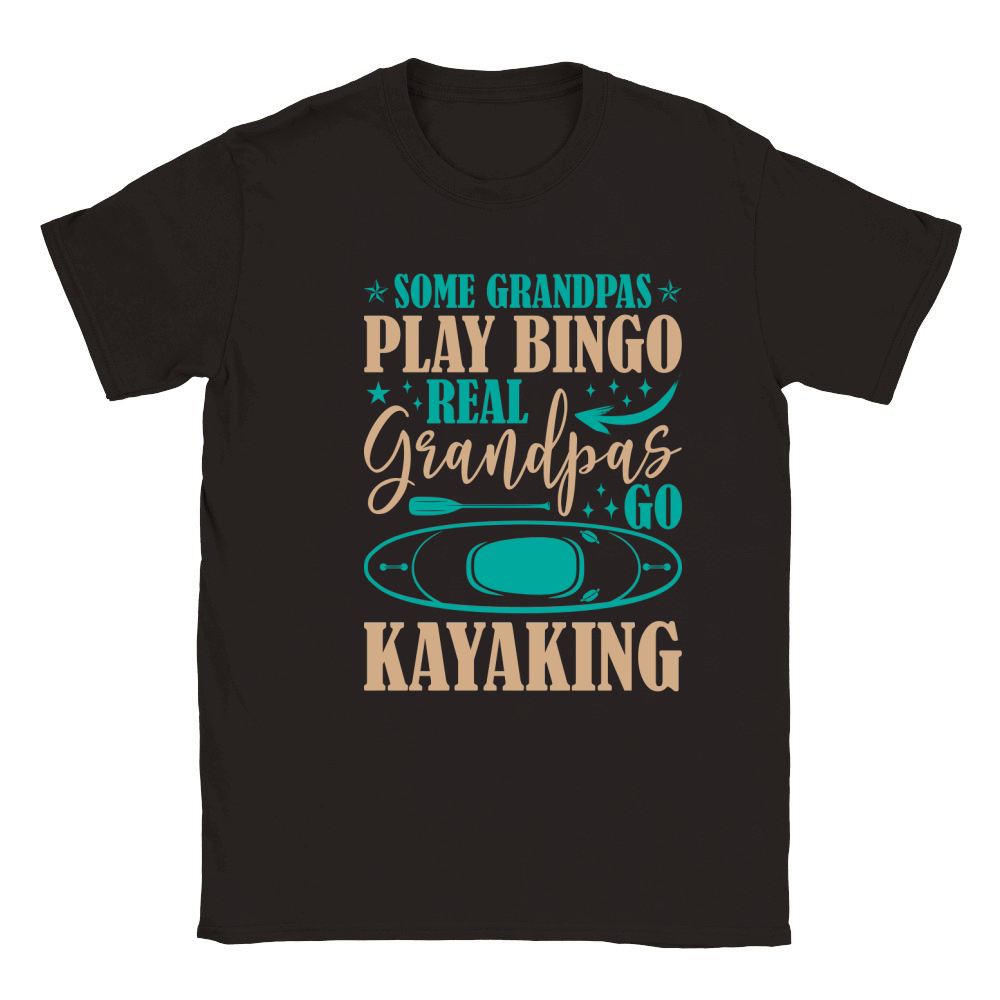 Some Grandpas Play Bingo Real Grandpas Go Kayaking Svg Dxf Cut Files Classic Kids Crewneck T-shirt