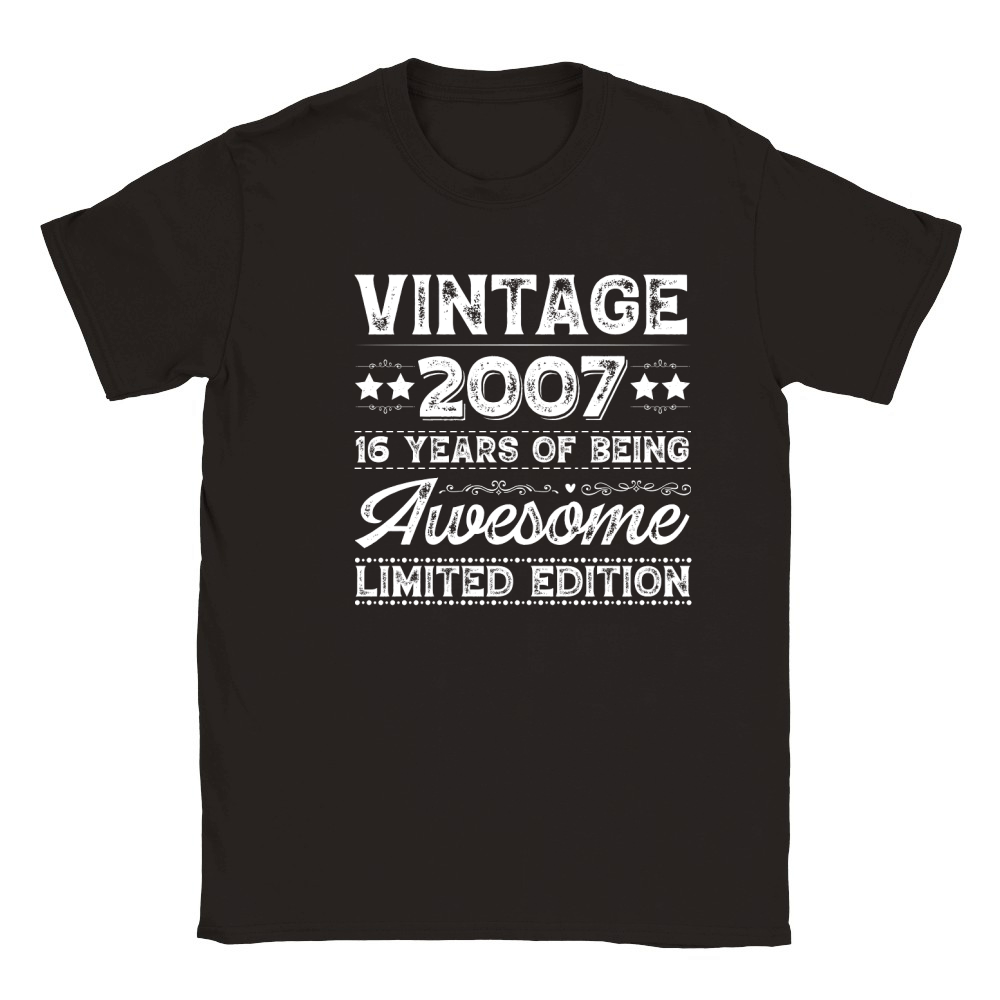 Vintage 2007 Being Awesome Limited Edition Birthday (2) Classic Kids Crewneck T-shirt