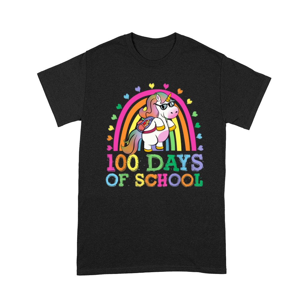 100 Days Of School Rainbow Unicorn Boys Kids Comfort T-shirt
