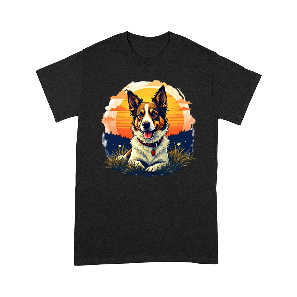 Happy Dog Sunset 1 Comfort T-shirt