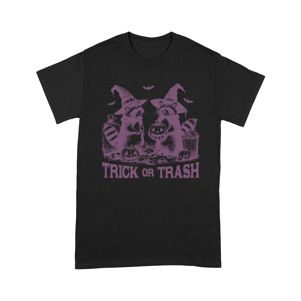 Trick Or Trash Halloween L Purple Comfort T-shirt