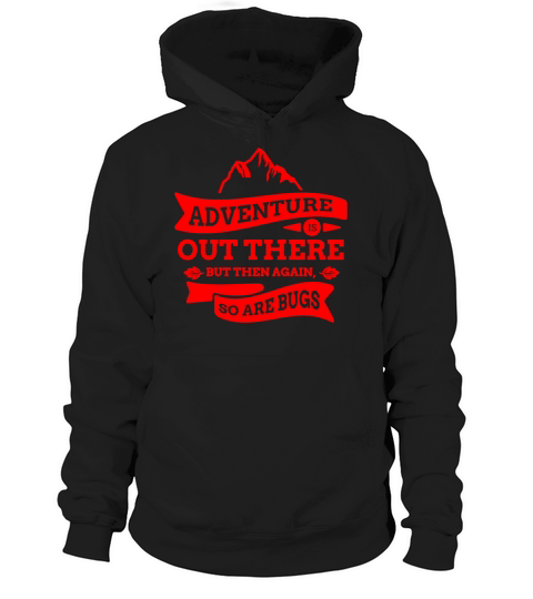 Red Logo Adventure Out There Hoodie Unisex