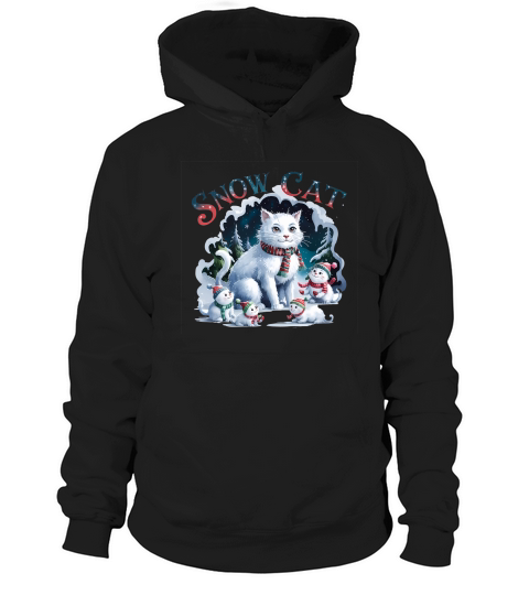 Snow Cat Vintage Christmas 1 Hoodie Unisex