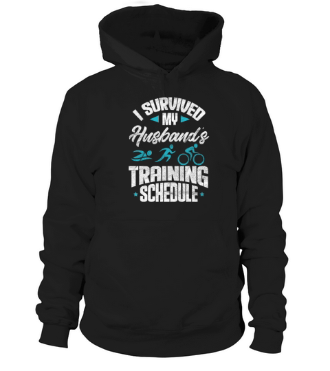 Triathlon I Survived My Husbands Training Schedule Hoodie Unisex