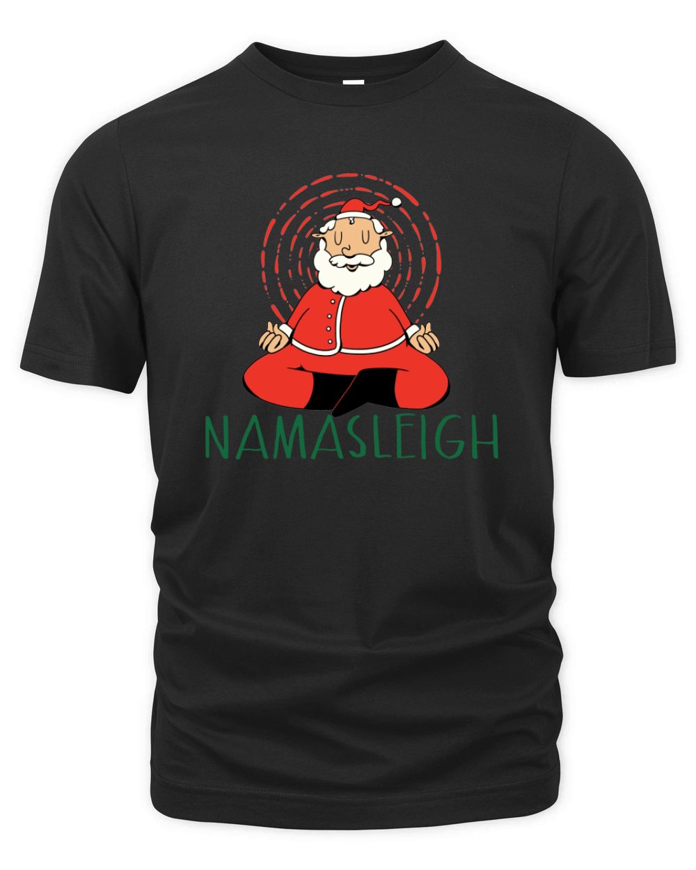 NAMASLEIGH Santa Claus Yoga Meditation Christmas Meme Organic Unisex T-shirt