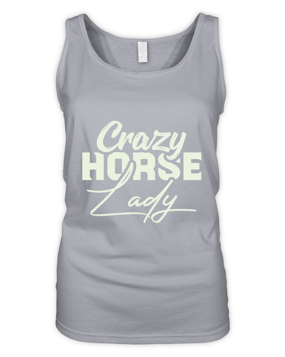 Crazy hprrse lady Organic Women's Tank Top