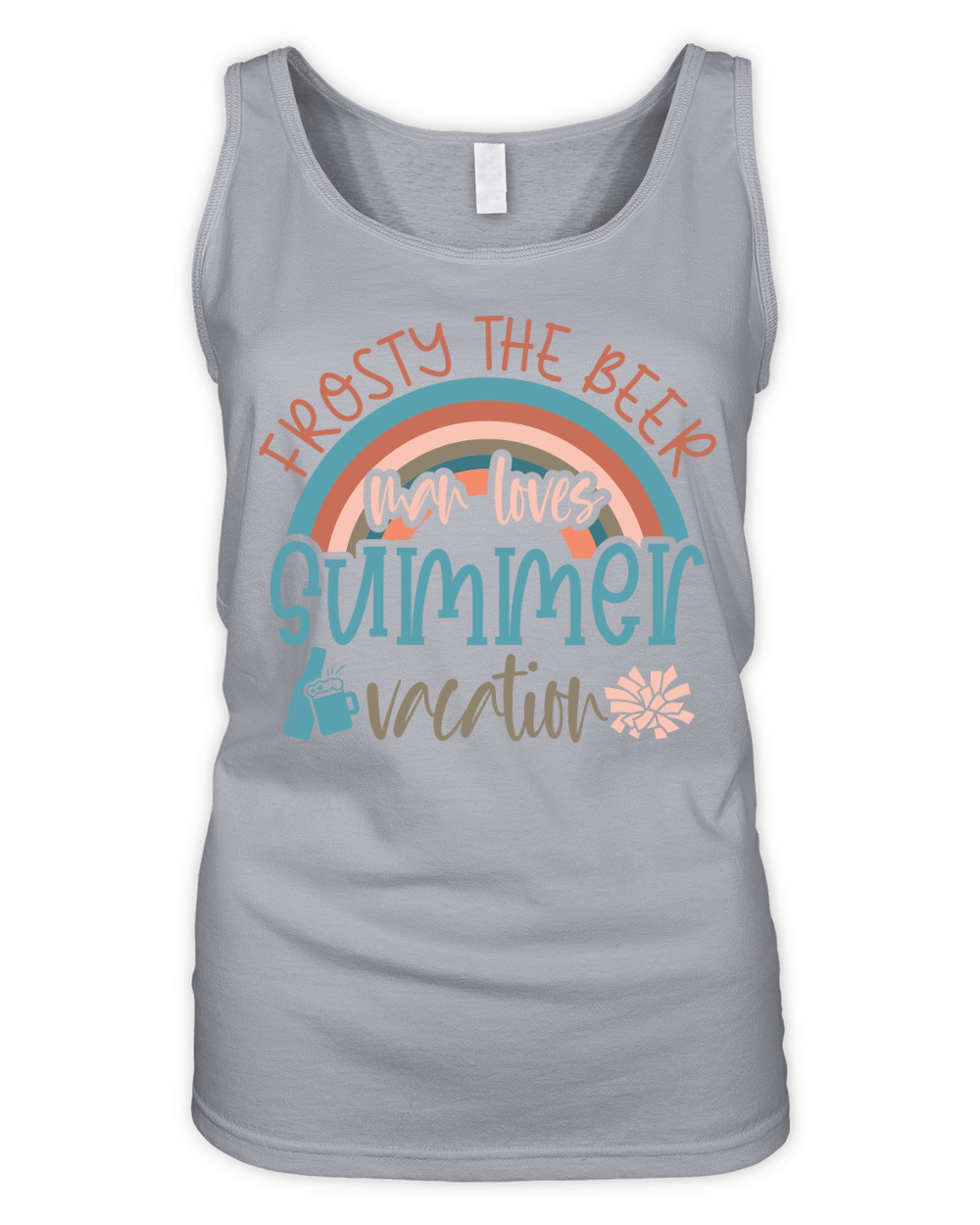 Frosty the beer man loves summer vacation Organic Women's Tank Top