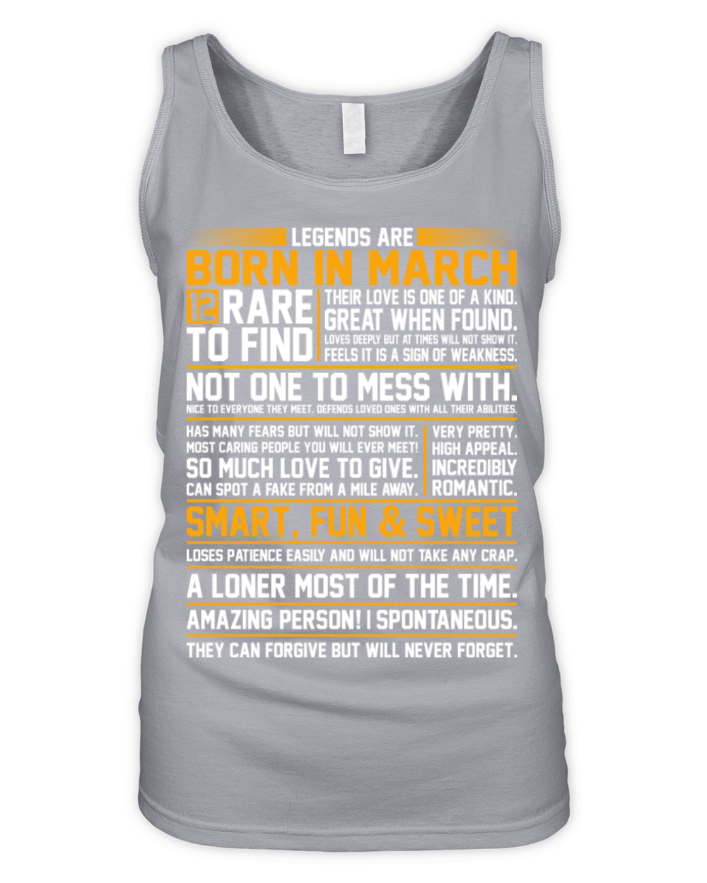 Legends Are Born In March Organic Women's Tank Top