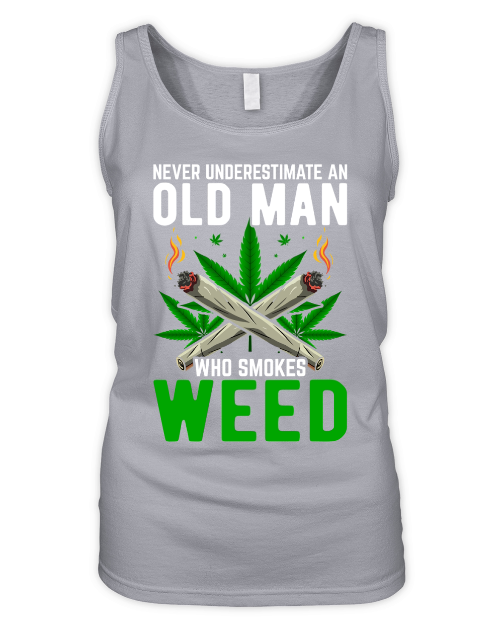 Never underestimate an old man who smokes weed Organic Women's Tank Top