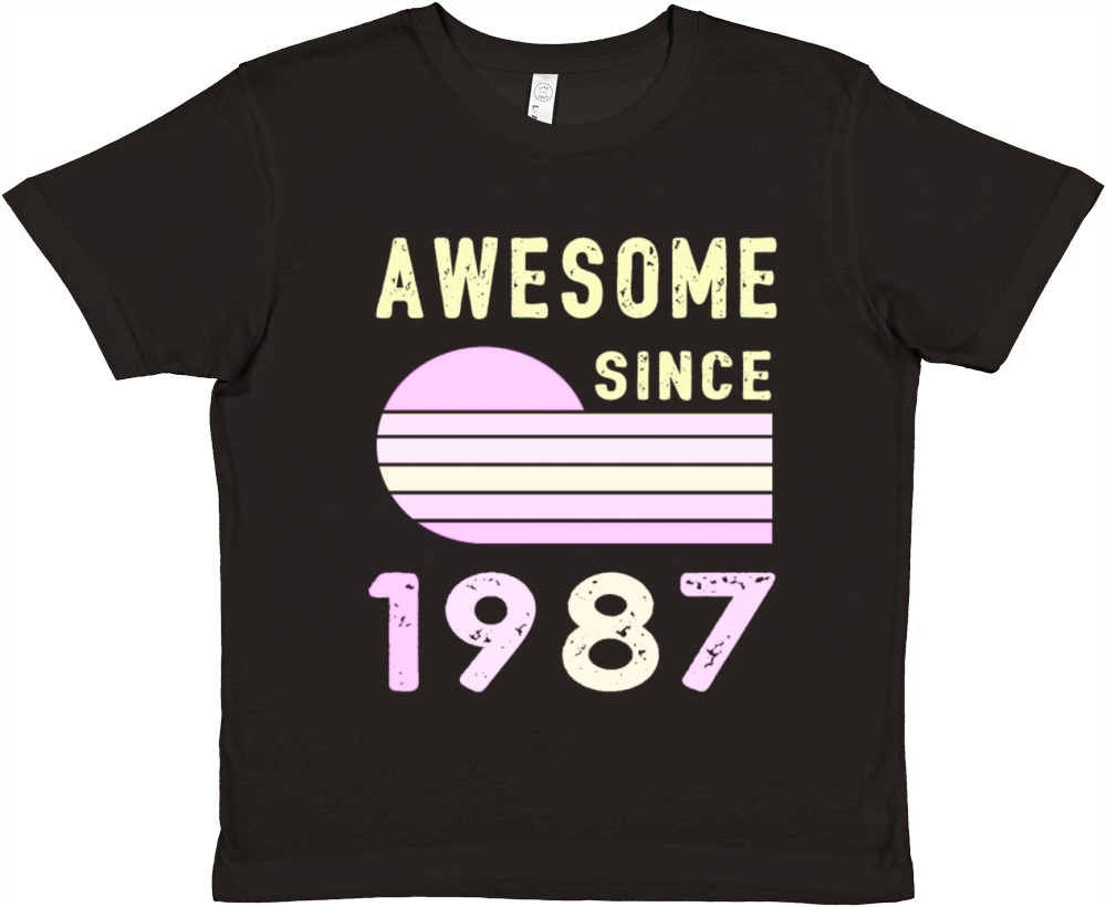 1987 Birthday Retro Vintage Gift Premium Kids Crewneck T-shirt