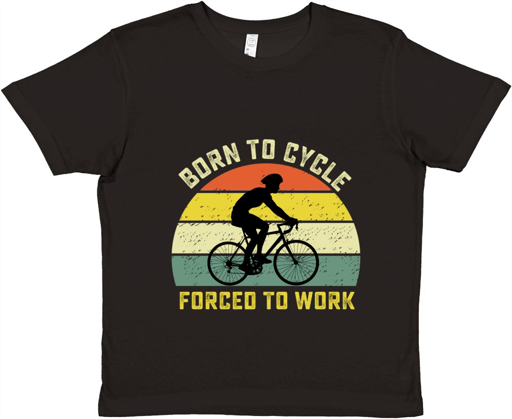 Born to cycle forced to work Premium Kids Crewneck T-shirt